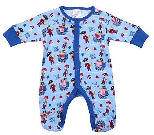 BABYTOWN Baby Boys Pirate Longsleeve Sleepsuit One Piece Printed NB-6Months