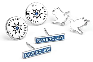 THE CARAT SHOP Oficjalny zestaw 3 kolczyków typu sztyft Harry Potter Ravenclaw, Medium, Cynk, Bez kamienia szlachetnego