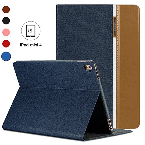 AUAUA iPad Mini 4 Hülle, iPad Mini 4 Lederhülse Smart-Schlaf, Sie werden mit einer Membran für Schirm-schutz beschenkt werden, für Apple iPad iPad Mini 4 Apple Tablet (Braun, iPad Mini 4)