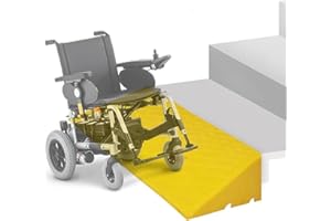 ZJIEX ILOOXI Rubber Threshold Ramp, Non-Slip Door Threshold Ramp, 3-19 cm High Kerb Ramp, Robust Wheelchair Ramp, Portable Loading Ramp for Car, Scooter, Bicycle (Yellow, 50 x 50 x 19 cm)