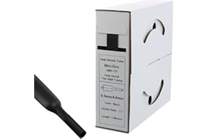 Offgridtec 5m Schrumpfschlauch mit Kleber 9,5mm > 4,8mm Schrumpfrate, Dual-Wand, Halogenfrei, Flammhemmend, Wasserdichte Kabelisolierung, Leicht zu Schneiden, Inklusive Spenderbox, Schwarz