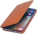 Produktbild StilGut Book Type Case, Hülle Leder-Tasche für Apple iPhone XS & iPhone X. Seitlich klappbares Flip-Case aus Echtleder für Das Apple iPhone XS & iPhone X, Cognac