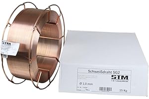 STM SCHWEIßTECHNIK Schutzgas Schweißdraht Stahldraht SG2 1,0 mm CO2 G3Si1 MIG/MAG 0,5-15kg D100 D200 K300 (K300 15 Kg)