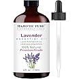 MAJESTIC PURE Lavender Essential Oil - Huge 118 ml with Glass Dropper | 100% Pure and Natural Lavender Oil | Premium Grade Essential Oils for Diffusers, Skin, Aromatherapy, Massage
