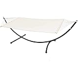 AMANKA Amaca Doppia con Struttura a 120kg - 200x120 Supporto da Esterno in Metallo - Telaio Giardino