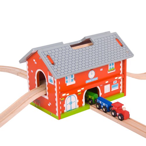 Bigjigs Rail Wooden Railway Station Carry Set