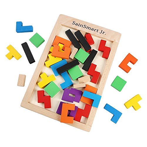 SainSmart Jr. Tetris Holzpuzzle Denkspielzeug, Lernspiel,geniale Geschenkidee - 3