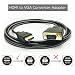 Produktbild dshs HDMI zu VGA, peotriol Active HDMI Stecker zu VGA Stecker M/M Video Audio Konverter Kabel Adapter Kordel unterstützt Full 1080P aus HDMI Port PC Laptop HDTV zu D-Sub HD 15 Pin VGA Monitore projector-6ft/1,8 m