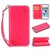 Produktbild Nancen Apple iPhone 5 / 5S / SE (4 Zoll) Handyhülle, Luxus Rot Prägung Schmetterling und Blume Muster Flip Case PU Leder Tasche Ledertasche Etui Protective Schale Bookstyle Schutzhülle mit Standfunktion und Invisible Magnetverschluss
