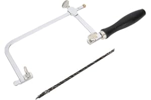 JADPES Arco de sierra de mano con negro, sierra de mano Herramienta de mano Arco de sierra Ajustable pequeña mini sierra en forma de U Herramientas de mano de bricolaje con 12 piezas de hojas de sierra