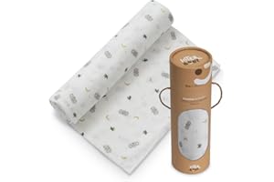 Interbaby Muselina Bambu Bebe 120x120cm | Gasas para Bebes Recien Nacidos, Lactancia, Toalla, Manta | Muselinas Bebe Cómoda, Suave, Transpirable | Diseño Koala Gris