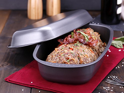 chg 9942-05 Bratenform mit Deckel, Brotbackform, antihaftbeschichtet, Anthrazit-metallic, 37 x 20 x 7 cm - 5