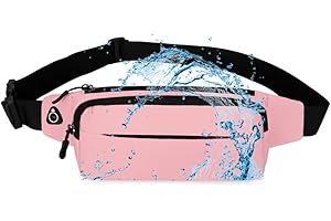 APUKESE Riñonera Hombre Mujer Impermeable con 4 Bolsillos, Resistente al Agua y Transpirable,con Hueco para Auriculares, Ideal para senderimo y Deportes al Aire Libre.(Rosa)