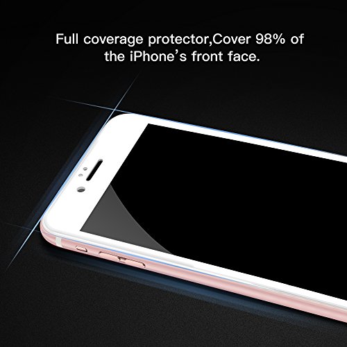 iPhone 6s Screen Protector,Coolreall 3D Full Coverage Premium Tempered Glass Screen Protector Film For iPhone 6 / 6s [4.7 Inch,0.33mm Ultra-Clear 9H Hardness](White)