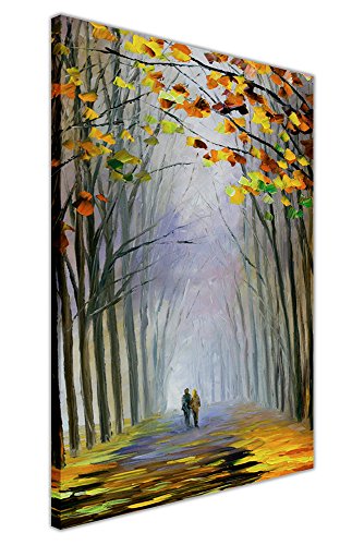 WALK IN THE PARK PORTRAIT CANVAS WALL ART PRINTS DECORATION PICTURES HAND STRETCHED AROUND 1.8CM THICK PINE WOOD FRAME