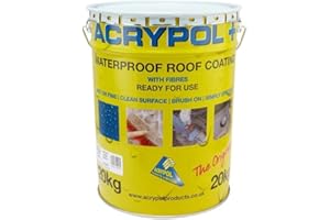 ARA CHOICE ACRYPOL+ Waterproof Roof Coating with Fibre | All-Weather Acrypol Plus Roof Coating | Grey 20 KG