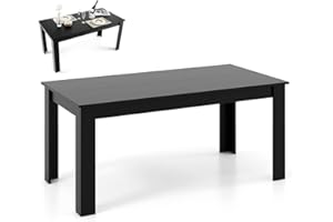 GiantexUK Dining Table, 160 x 80CM Rectangular Kitchen Table with L-Shaped Legs, 8-Seater Wooden Breakfast Dinner Table Furniture for Dining Room, Living Room and Study Room, 150kg Weight Capacity