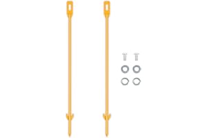 ANDCHI 2-Stück Schilderpfähle Metallpfähle 43cm Metal Schild Halterung Zelthering für Montage von Gartenschilder Zelt Kletternde und Feststellen der Pflanzen(Gelb X2)