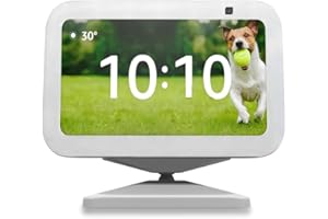 IRONA Adjustable Stand for Echo Show 5 (3rd Gen), Magnetic Mount Accessories Compatible with All-new Echo Show 5 Smart Display, 360 Degree Rotation Tilt and Anti-Slip Base (IRN-WHT2)