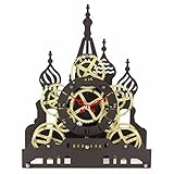 LLSJZ Kreative Uhr Souvenir Mode Individualität rotierende Glocke Getriebe Wohnzimmer Seite Uhr, 12 Zoll, lokalen Tyrannen Gold