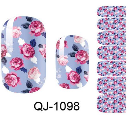 Nail Art Stickers Full Wrap Space Design- Flower Nail Sticker Tattoo - FashionLife