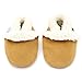 Soft suede baby slippers for boys or girls by Dotty Fish with Suede Soles. Tan - 6-12 months