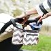 SZTARA Stroller Organizer Multifunctional Baby Pram Storage Bag for Outdoor Walking Jogging Diapering Supplies Bottle Food Toys Holder Stripe