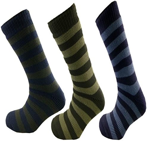 3 PAIRS MENS THERMAL HOT STRIPE SOCKS EXTRA THICK 2.3 TOG 6-11 SIZE