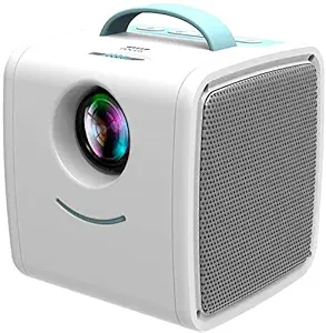 Mini Projector, Portable LED LCD Projector, Full HD 1080P Supported, Compatible with PC Mac TV DVD iPhone iPad USB SD AV HDMI, Home Theater & Outdoor Projector Gifts for Kids Blue