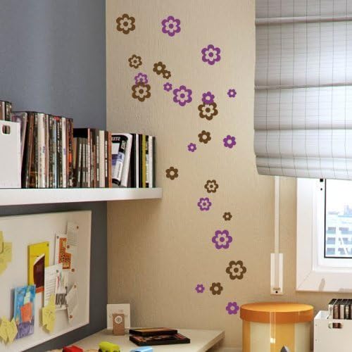 66 Flower Bathroom Window Shower Tile Wall Stickers, Wall Decals, Car Decals