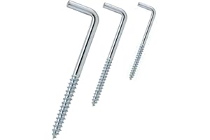 EURO TISCHE Viti a gancio Viti angolari a L in acciaio zincato - Robusti ganci a vite in 3 diverse misure (80 pezzi 4 cm)