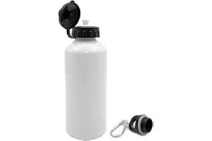 LYHLYA 20 OZ Sublimación Botella de Agua en Blanco, 600 ML Deportes Sublimación Botella 2 Tapas Botella de Agua Portátil para Sublimación