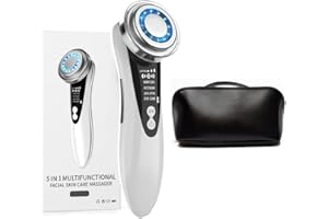 NUAL - Masajeador Facial Antiarrugas con Neceser y Microcorrientes Facial para el Cuidado de tú Piel - Rejuvenece tu Piel con Microcorriente EMS - Alta Frecuencia Facial (Facial Blanco)