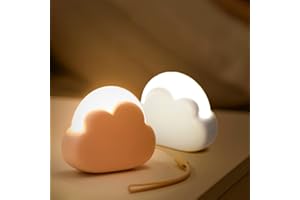 ANNMORE Lampka nocna w kształcie chmury, 2 sztuki, lampka nocna dla dzieci, możliwość ściemniania, pomoc w zasypianiu dziecka, lampka nocna LED, światło do karmienia, ładowana, przenośna latarka, prezent z okazji narodzin, pierwsze wyposażenie dla noworodka