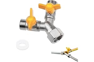 CAEEKER 3-Way Shower Arm Diverter Valve Component G1/2" Shower Adapter Valve Switch Valve 3 Way Shower Diverter Valve Y Shaped Universal Shower Head Splitter for Bathroom Toilet Kitchen Sink