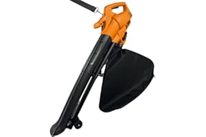 ARK MAT Lazy-Leaf - Leaf Blower and Vacuum - Powerful Corded Leaves Collector for Clear Gardens, Patios, Gutters, Driveways & More - Lightweight, 10m Cable with Shoulder Strap, 35L Zipped Bag and Wheels