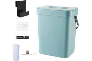 UMLIPOT Piccolo secchio per compost per la cucina, 5 l, biometrica da cucina con coperchio e manico per gli odori, salvaspazio, versatile, da appendere o da mettere con sacchetto di carta da cucina, per la