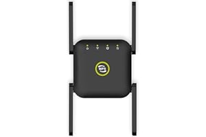 GPVKO 2025 Newest WiFi Extender, WiFi Booster, WiFi Repeater, Covers Up to 3650 Sq.ft and 45 Devices, Internet Booster - with Ethernet Port, Quick Setup, Home Wireless Signal Booster（4 antennas）