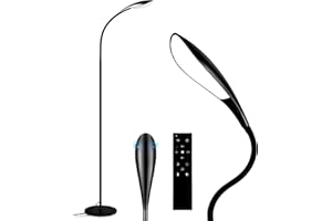 OUTON LED Lampada da Terra Dimmerabile, Lampada Regolabile con 4 Temperature di Colore, Telecomando e Touch Control, 1H Timer, 3000K-6000K Lampada a Pavimento per la lettura Soggiorno Ufficio