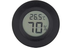 Reptilien Thermometer und Hygrometer Digital Reptile Thermometer LCD Temperatur Feuchtemessgerät mit großem LCD Display für Terrarium Reptilienbecken Terrarien Inkubatoren(Schwarzes)