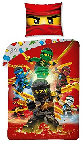 Lego Ninjago Kinder Bettwäsche Set Wendebettwäsche Baumwolle 140 x 200 und 70 x 90