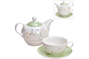 MATCHES21 HOME & HOBBY Matches21 Tea for One Tea Coffret cadeau avec théière, tasse et assiette dans une boîte cadeau