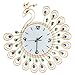 Produktbild Bomcomi Großes Pfau-Kristall Wanduhr Metall Strass Nadel Digital hängende Uhr-Wohnzimmer-Dekoration