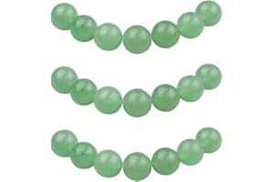 MJDCB Natural Round Stone Beads 10mm Green Aventurine Loose Gemstone Beads for Jewelry Making Bracelet Necklace 35pcs