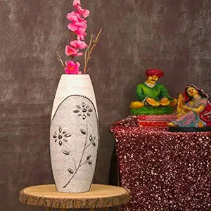TIED RIBBONS Wooden Handcrafted Flower Vase for Living Room Home Decoration Center Table Side Table Shelf D