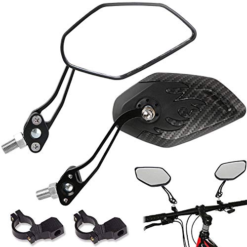Preisvergleich Produktbild EEEKit Fahrradspiegel, 2er-Pack Universal einstellbar Fahrrad Glasspiegel drehbar sicherer Rückansicht für Mountainbike Electric Bike Radfahren