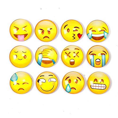 Shengchu - Juego de 12 imanes para Nevera con diseño de emoticonos, Emoji Style-3
