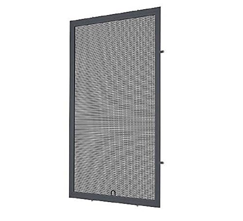 Preisvergleich Produktbild Fliegengitter- Fenster- Mücken- Insektenschutz- Alu- Anthrazitgrau RAL7016 optimal für Rolläden (100cm x 120cm, 16mm Einhängewinkel)