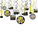 ¡ saca las estrellas para tu fiesta de cine! Las estrellas de Hollywood cinema style colgar remolino decoración ofrecen un arsenal juguetón de plata, oro y negra remolina 6pcs, otro 12pcs con los recortes gráficos de Claqueta de Cine/carrete de la película/la decoración de la estrella/las cámaras de película clásicas vídeo/Trofeos de Oro