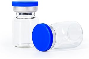 COTOM 5ml Glass Vials Sterile Empty Bottle with Caps and Rubber,Laboratory sealed Liquid Sample Storage Vial(10pcs)